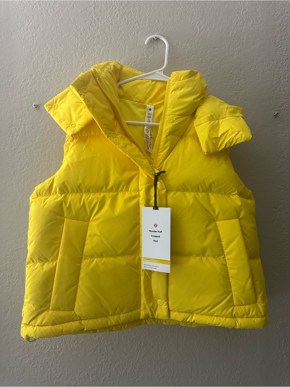 lululemon athletica Yellow Wunder Puff Cropped Vest